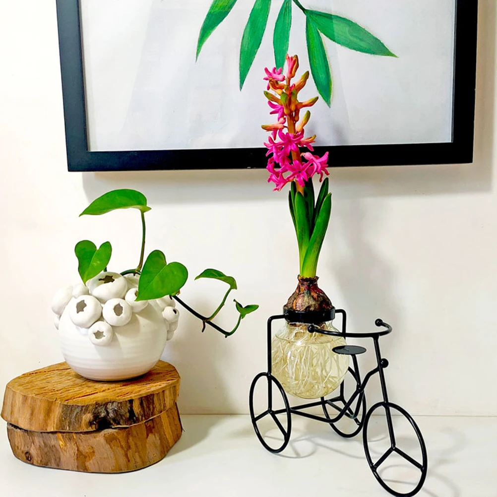 

1Pcs Bicycle Flowerpot Iron Art Glass Decorative Plant Container for Home Office Bedroom Nordic Style Creative Flower Pot