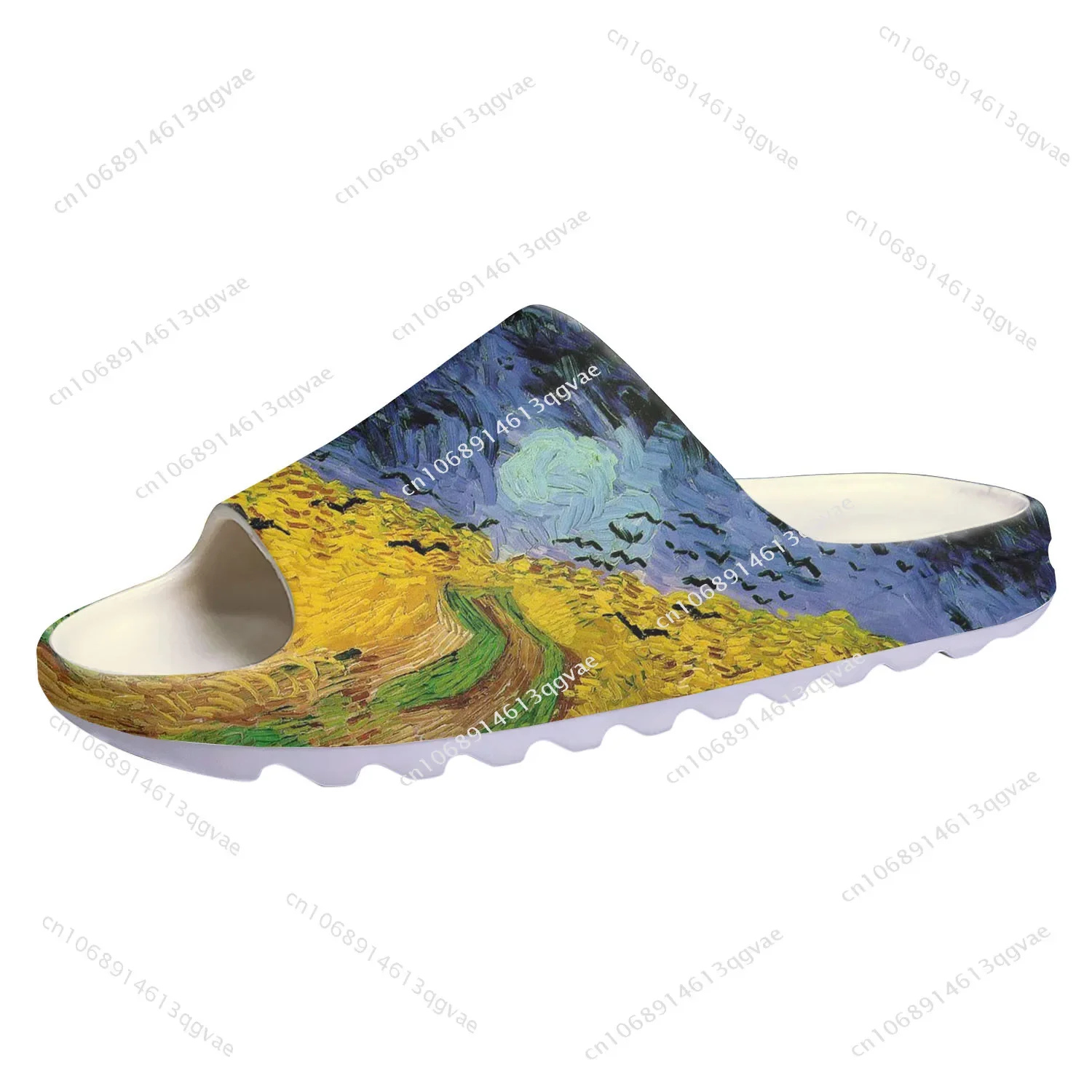 

Van Gogh Oil Painting Rye Crows Soft Sole Sllipers Home Clogs Step on Water Shoes Mens Womens Teenager Customize on Shit Sandals