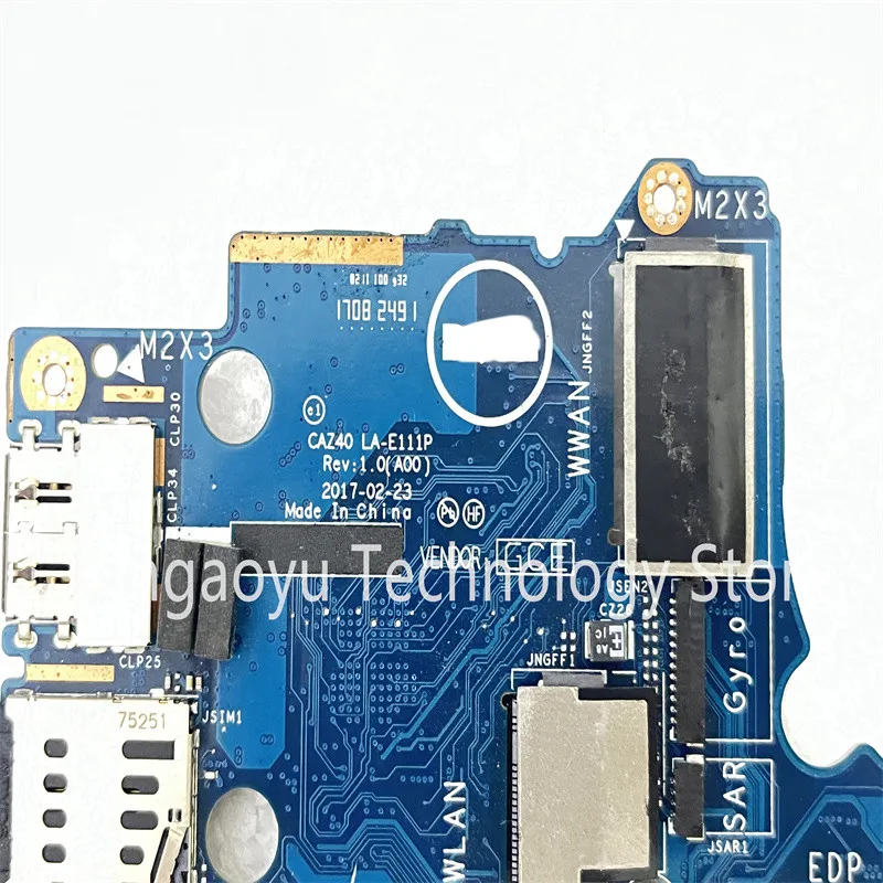 Original para dell latitude 13 7389 12 5289 portátil placa-mãe sr33z I7-7600U 8g LA-E111P 100% testado ok