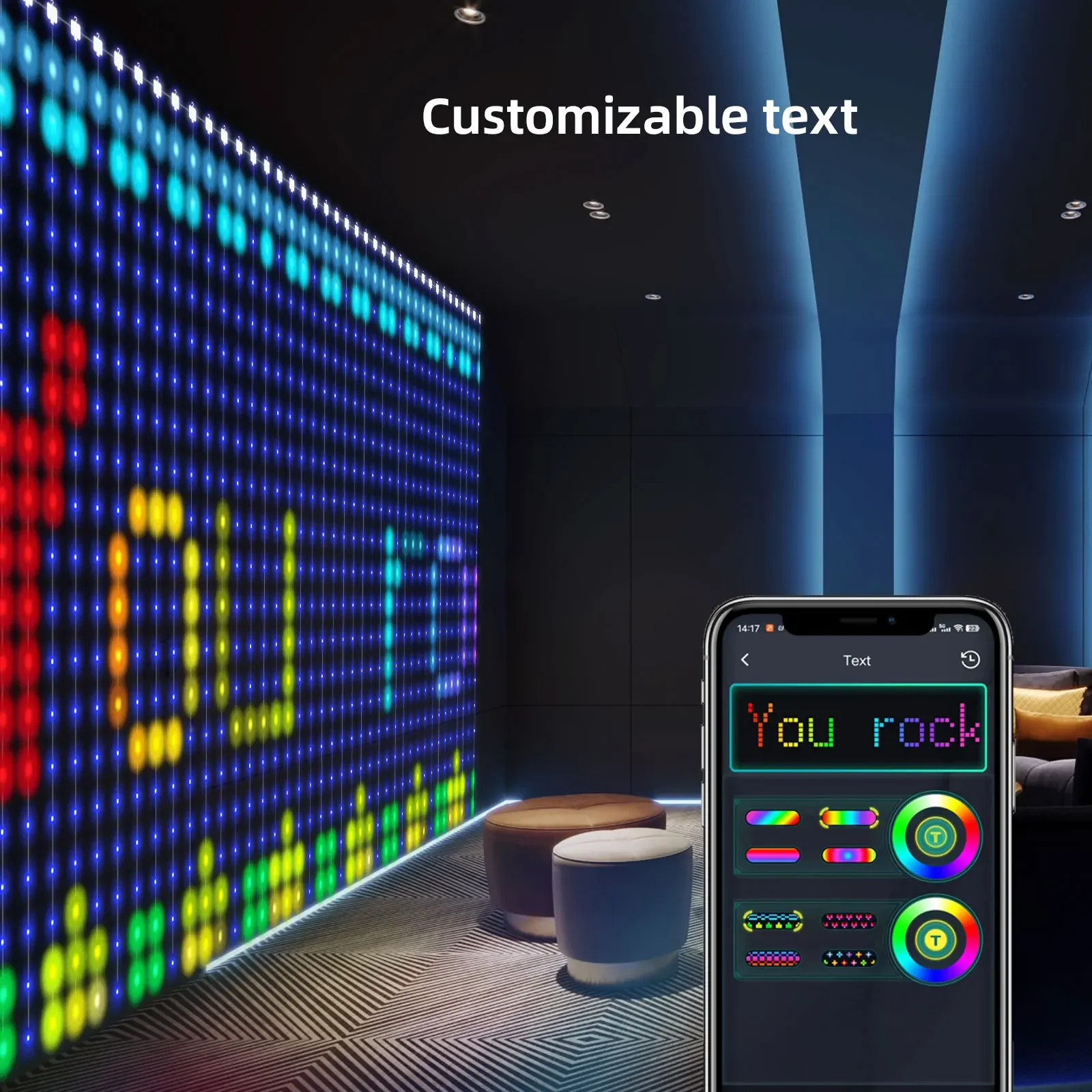 2 قطعة أضواء الستار الذكية LED RGB سلسلة أضواء مع مزامنة الموسيقى APP التحكم عن بعد أضواء الجنية لغرفة النوم ديكور حديقة الحفلات