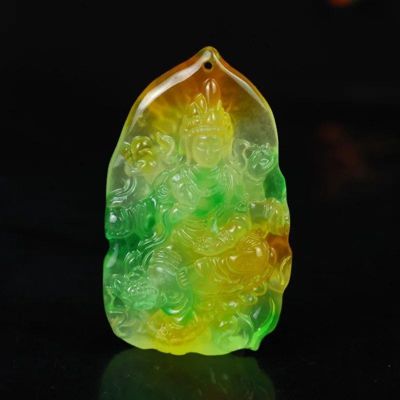 

Новый натуральный многоцветный кулон из кварцита и нефрита марки Guanyin