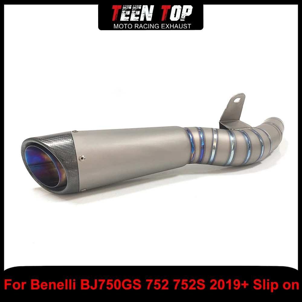 

Motorcycle Escape Muffler Exhaust Connect to Stock 2019+ For Benelli BJ750GS 752 752S Slip on Exhaust Carbon Fiber Endcap