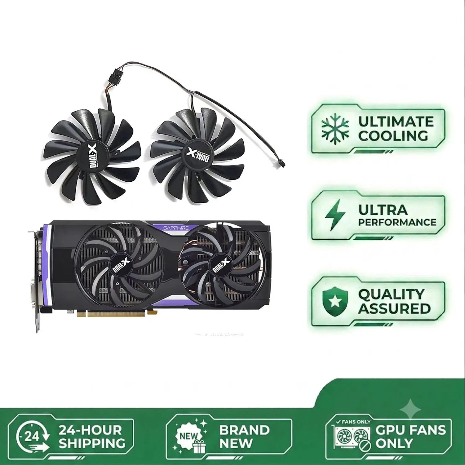 95MM 4PIN FDC10H12S9-C CF1010U12S new GPU fan suitable for Sapphire R9 370X 4G D5 Ultra Platinum OC graphics card cooling