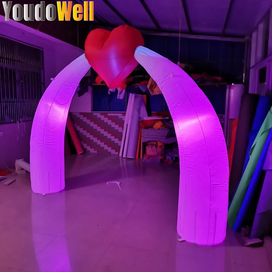 Inflatable Love Arches Plus Led Lights For Wedding Activities Lovers Saving Romantic Advertising