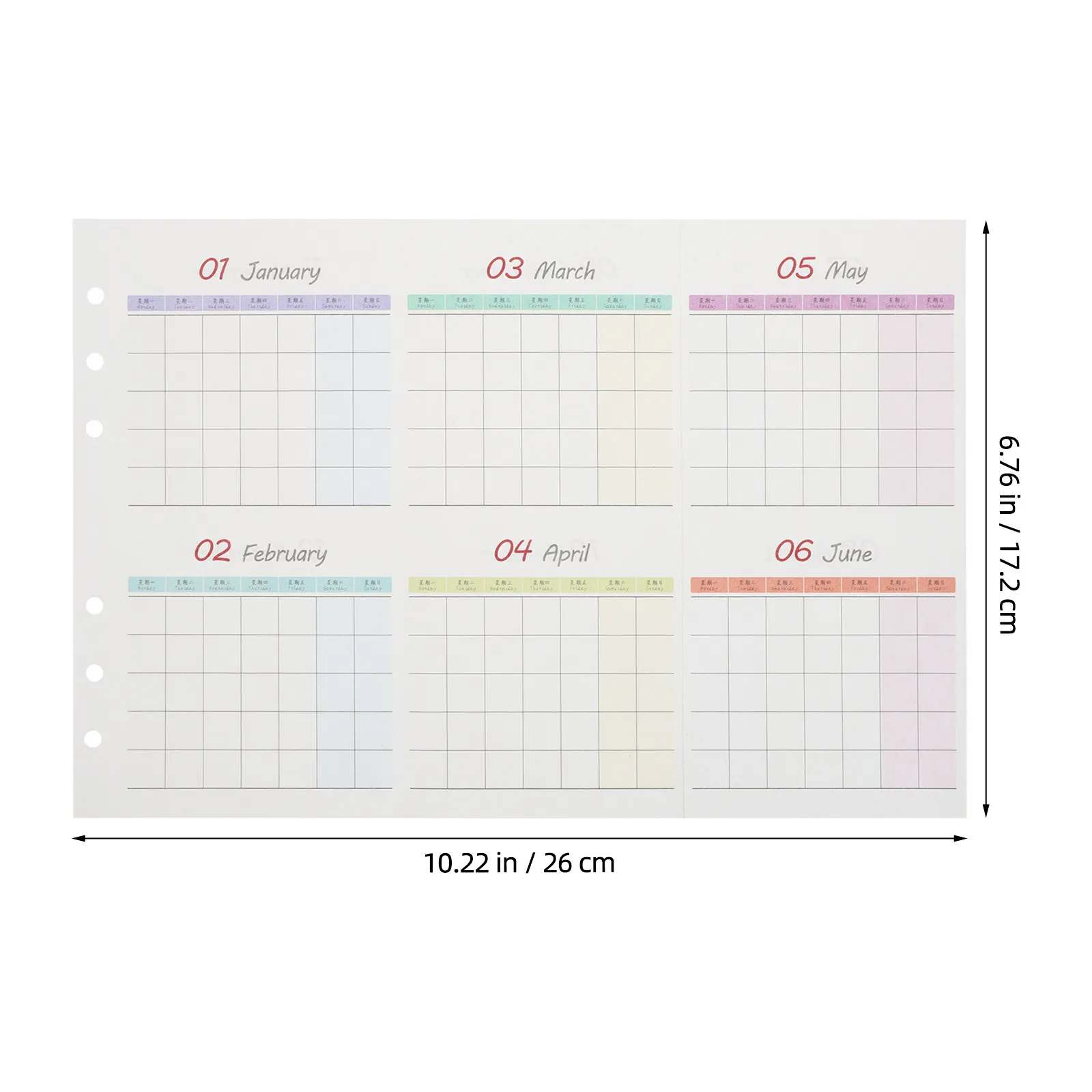 20Sheets Monthly Planner Sheets for 6 Ring Binder A6 DIY Budget Planner Paper Undated Calendar Inserts Meal Tracker Habit