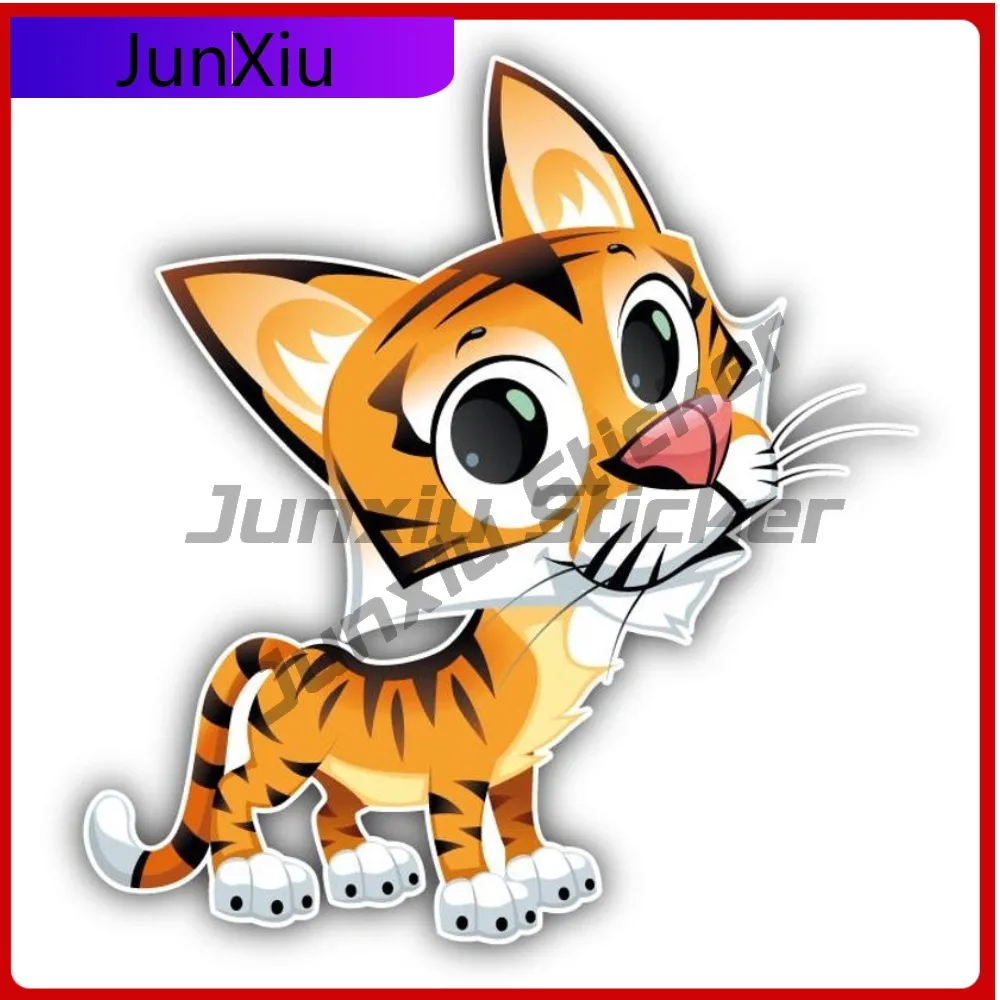 

Funny Tiger Baby Cartoon Car Vinyl Bumper Sticker Anti Scratch Exterior Decor Decal Custom Wrap Decals Glue Hood Decal For Cars