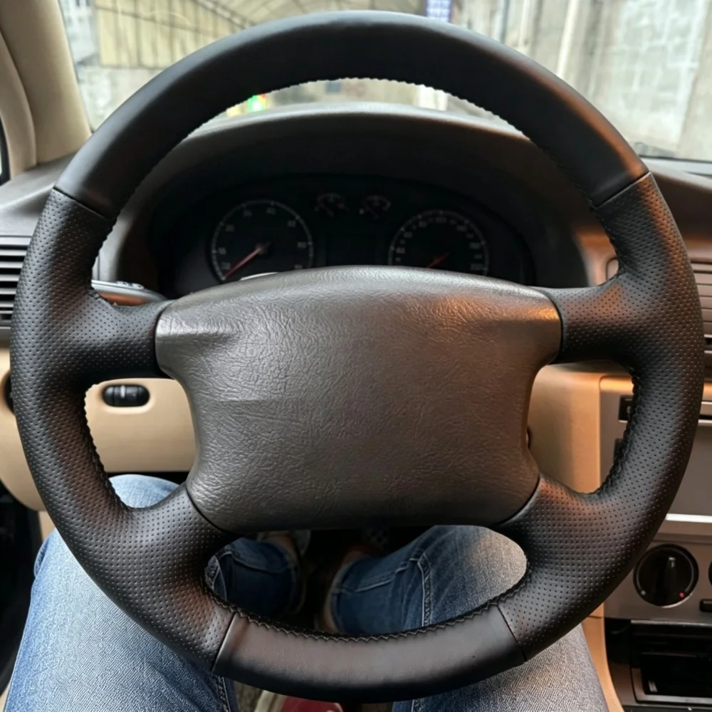 Hand Sewing Black Perforated Non-slip Artificial Leather Steering Wheel Cover For VW Golf 4 MK4 1998-2004 Passat B5 1996-2005