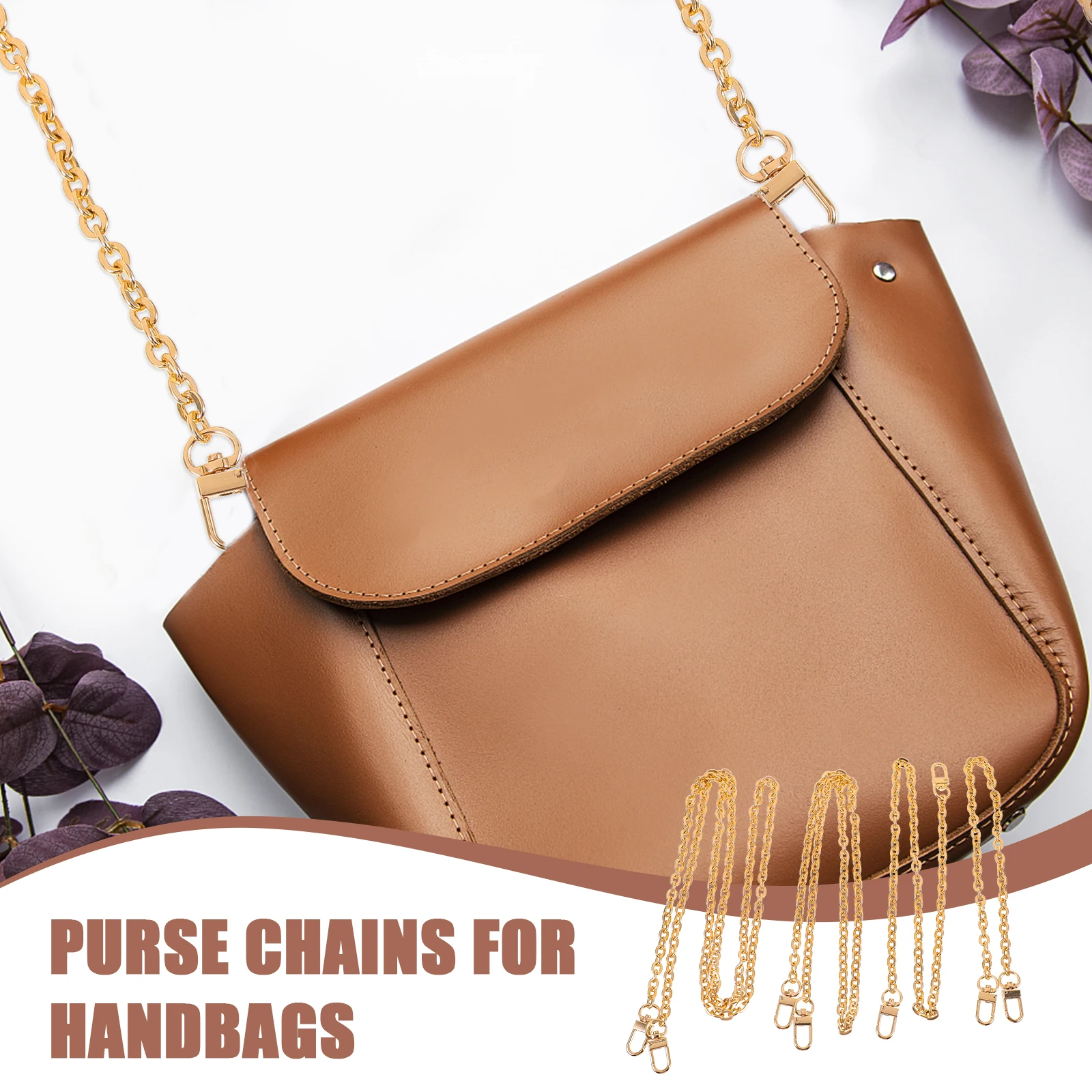 

4Pcs Mahjong Bag Chain Extender Strong Metal Link Stylish Shoulder Strap Replacement for Purse Handbag Decoration Crossbody Use