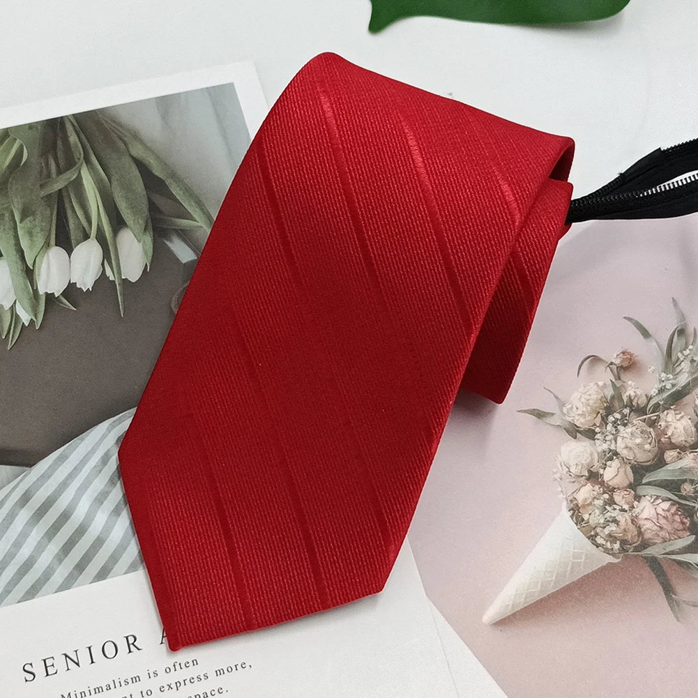 Męski damski krawat 6CM solidny kolorowy pasek krawaty na zamek błyskawiczny do ukończenia szkoły zdjęcie grupowe biuro chóru podczas podróży