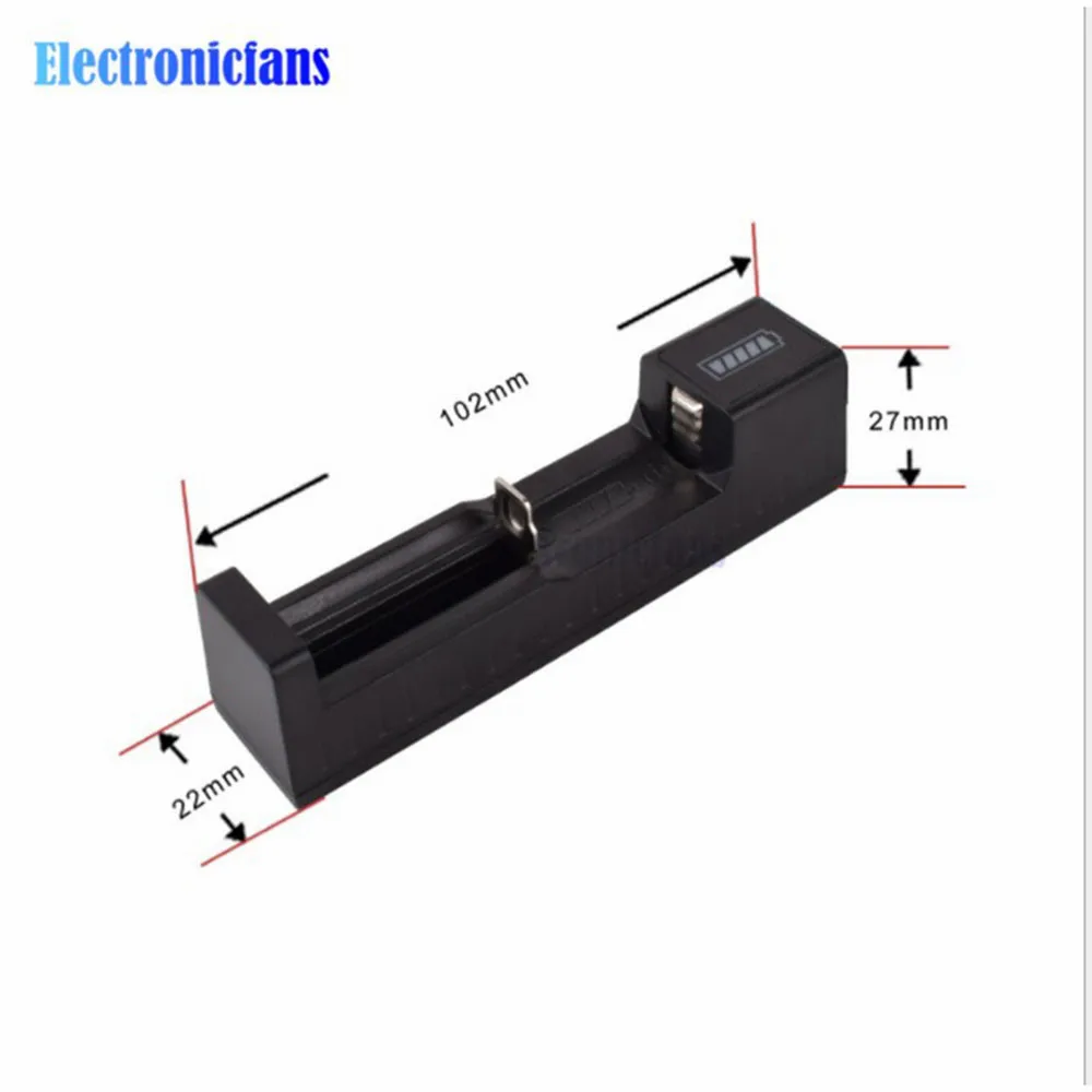 Battery Charger for li-ion Battery 18650 14500 26650 Battery Charger Type C Single Bay Battery Rechargeable Charger