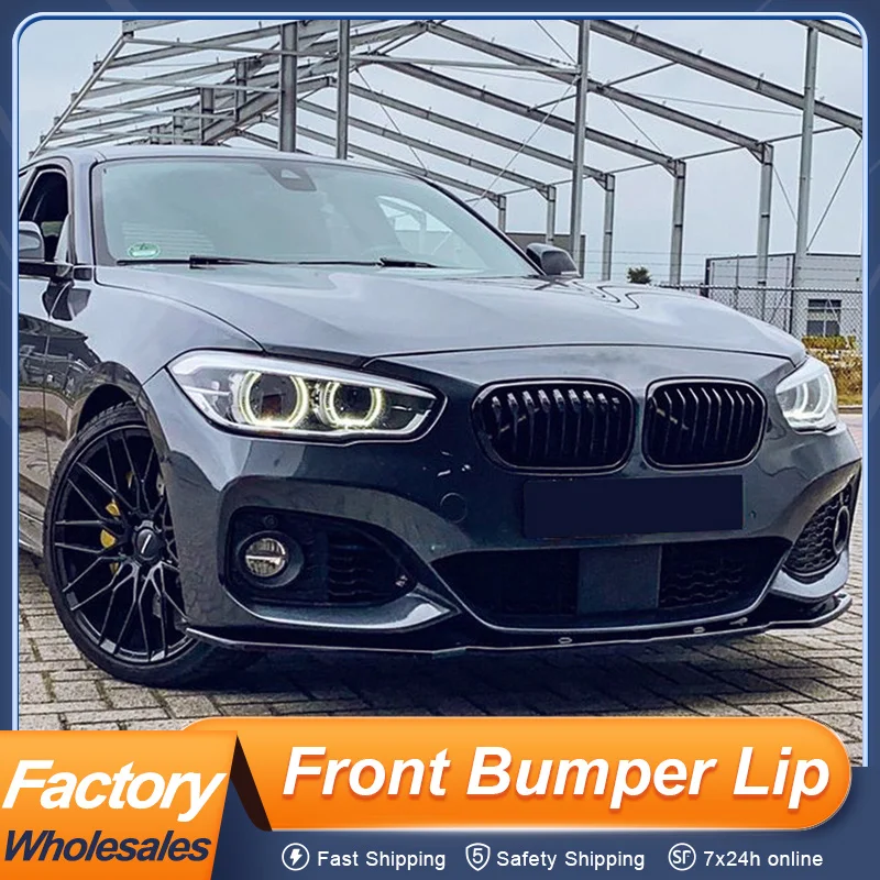 

For BMW 1 Series F10 F21 M Pack 118i 120i 2015-2019 Front Bumper Lip Chin Splitter Bodykit Glossy Black Carbon 3Pcs/Set Parts