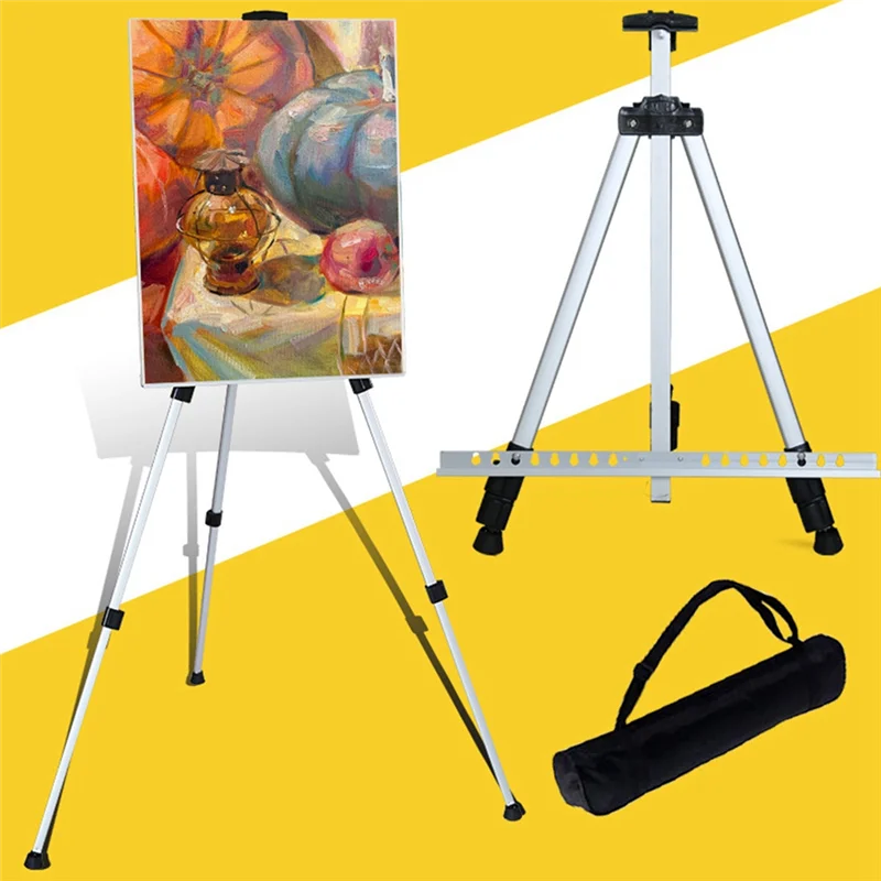 

1.6M Tripod Display Rack Travel Painting Easel Telescopic Folding Portable Shelf For Outdoor Travelling Decoration Easy To Use A