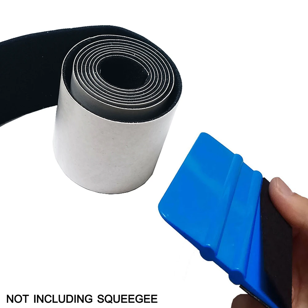 1m/roll Black Fabric Felt With Self-adhesive Glue for Car Wrap Scraper 5cm Width Felt Standby Replacement Spare Parts