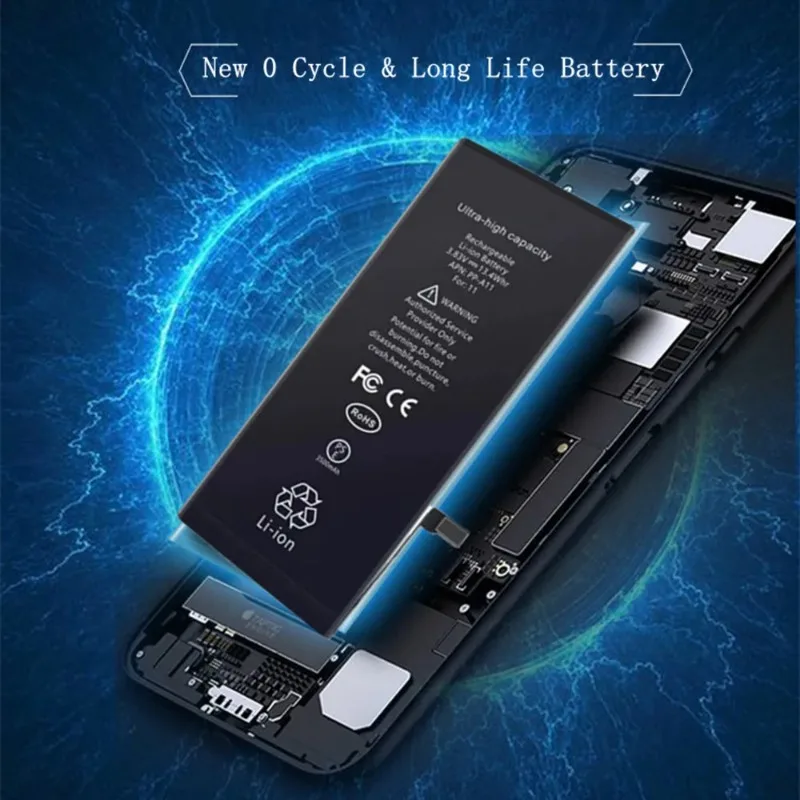 High Capacity 0 Cycles Original Battery For iPhone 12 13 14 15 Pro Max 12 13 Mini 14 15 Plus Phone Replacement Battery+Tools