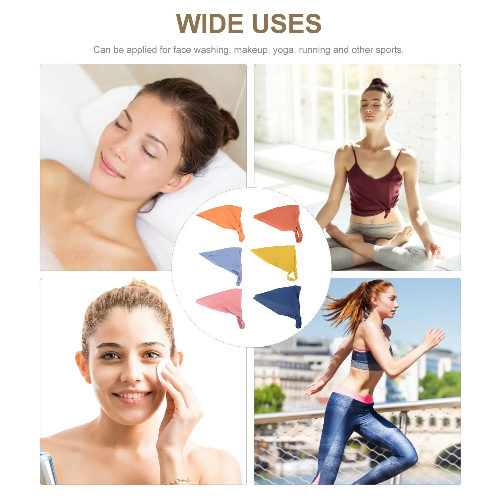 

6Pcs Elastic Hair Scarf Headbands for Women Girls Daily Wear Traveling Parties Makeup Face Washing Breathable Stylish Hair