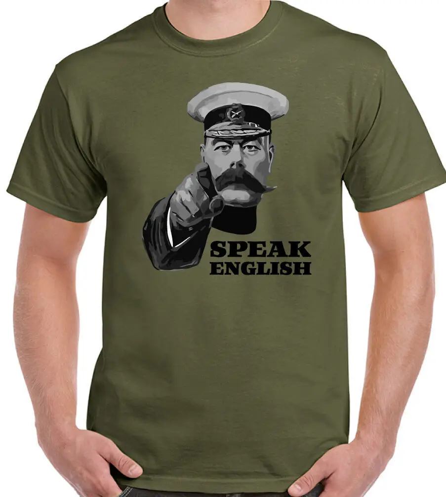 Speak English T-Shirt Lord Kitchener Mens Funny Immigration Brexit Labour Top