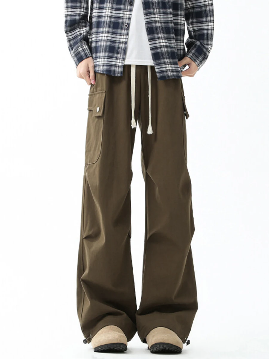 

American Retro Straight Leg Loose Workwear Trousers for Men Youthful Vitali Sle Mid-High Waist Long Pants Casual Leisure