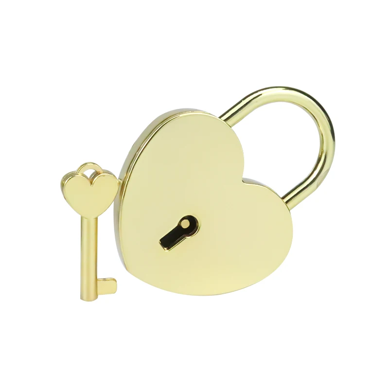 XMM-6034 Happy Cute Heart Shape Padlock Skeleton Key Lock For Wedding Valentine Day Romantic Gift Various Color Custom Logo
