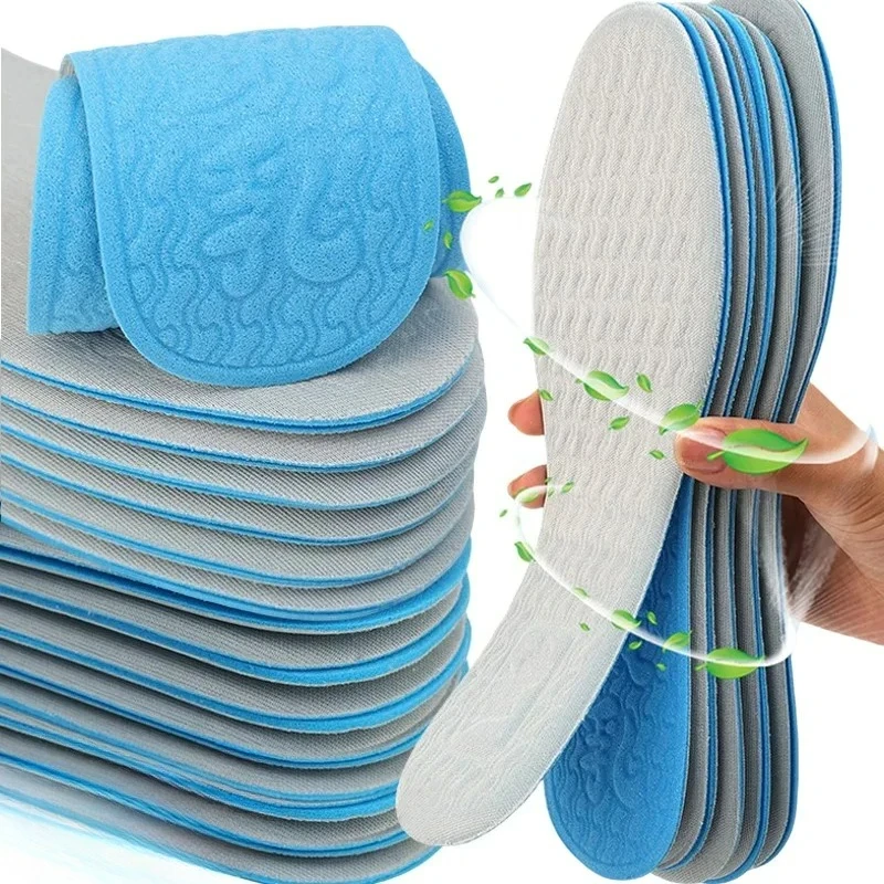 Ultra Thin Insoles Latex Anti Slip Breathable Shoe Inserts Women Men Antibacterial Odor Resistant Sweat Wicking Machine Washable