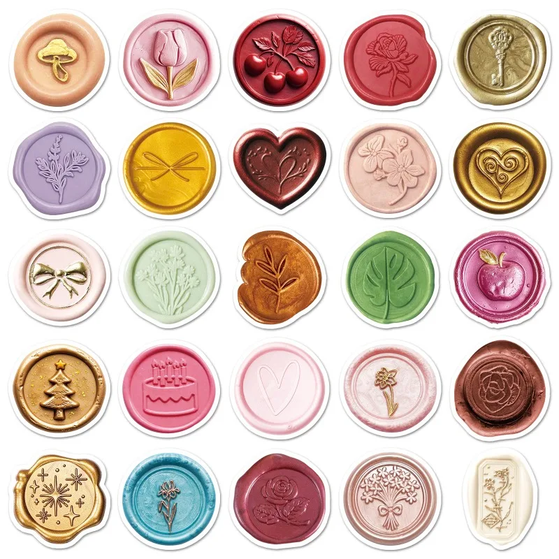 50pcs Cartoon Personality ‌fire Paint Seal Creative Graffiti Decorative Stickers