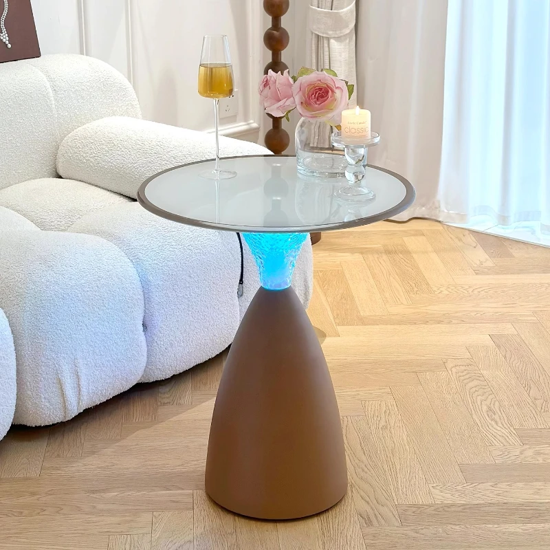 Italian Light Luxury Coffee Table Atmosphere Luminous Side Table Simple Home Creative Furniture Modern Bedroom Bedside Table
