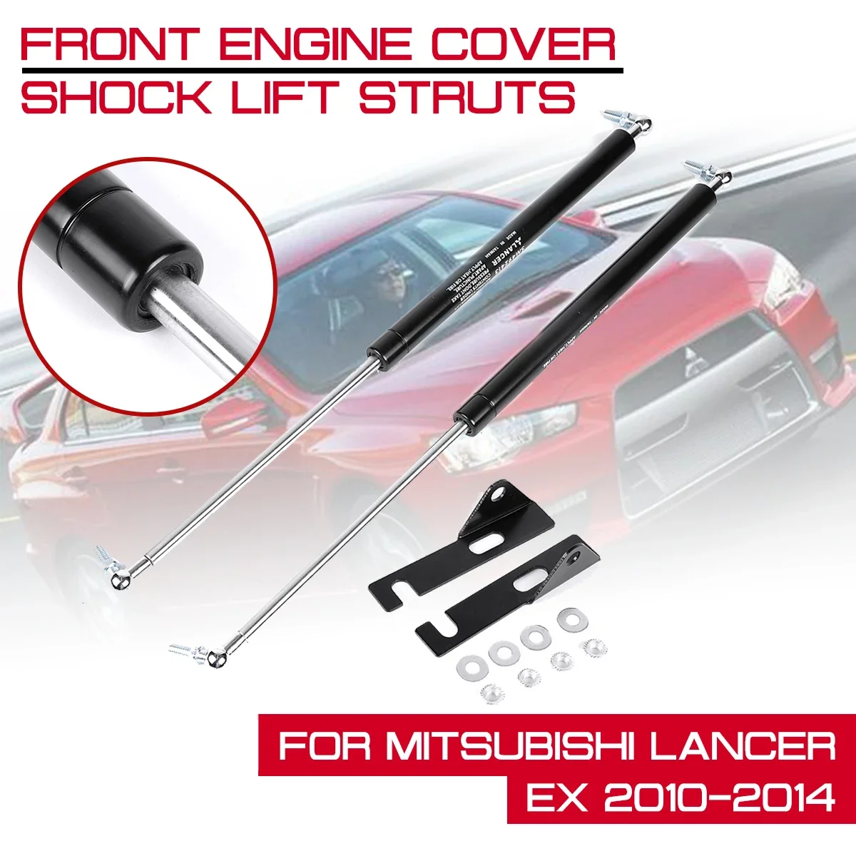 

Front Engine Cover Hood Shock Lift Struts For Mitsubishi Lancer EX 2010 2011 2012 2013 2014 Bar Support Arm Gas Spring