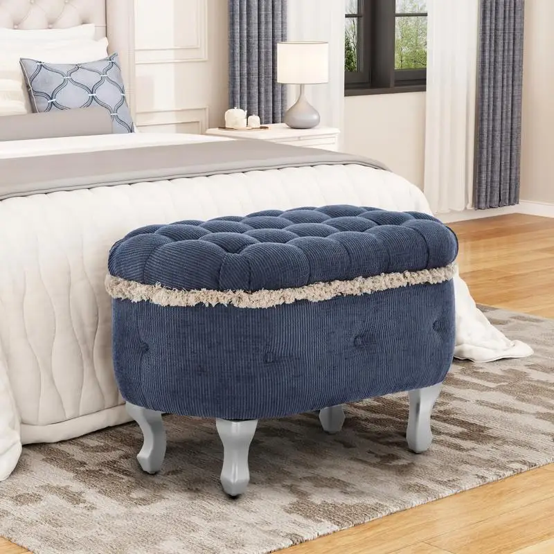 

29.5'' Storage Bench, Upholstered End of Bed Ottoman, Button-Tufted Window Seat, Shoe Cabinet Bench for Bedroom and Entryway,