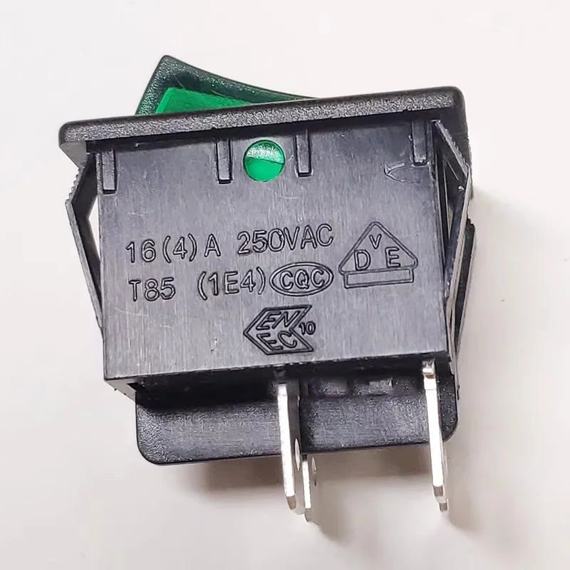 1~5pcs/lot boat-shaped rocker switch R-4-210-C5L-BG has 4 pins 2 positions and a green light