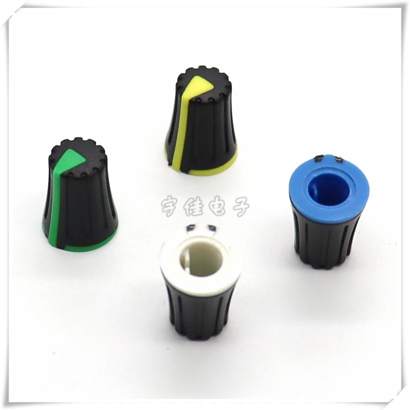 10PCS Plastic Half Shaft Knob Potentiometer Knob Cap D Axis Type 6MM Potentiometer Knob Cap Plastic 2 Color Knob