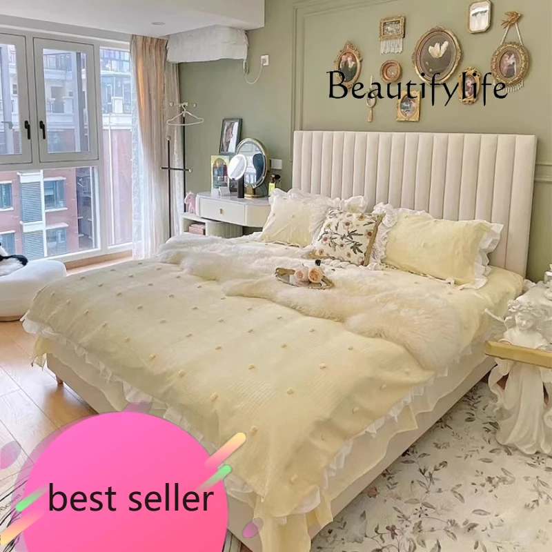 

NEW X Design Princess European Bed Luxury Full Home Aesthetics French Double Bed Quality Full Body Wedding Muebles Bedroom Furni