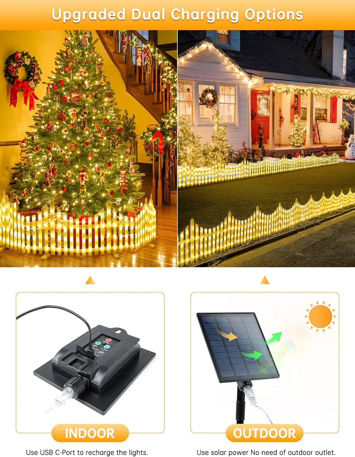 8 Pack Solar Garden Fence with 144 LED Lights & Remote, White Picket Border for Yard Path Pet Barrier