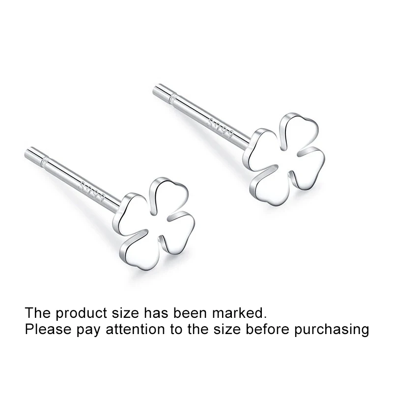 INZATT Real 925 Sterling Silver Heart Crown Flower Leaves Stud Earrings For Women Classic Minimalist Geometric Fine Jewelry