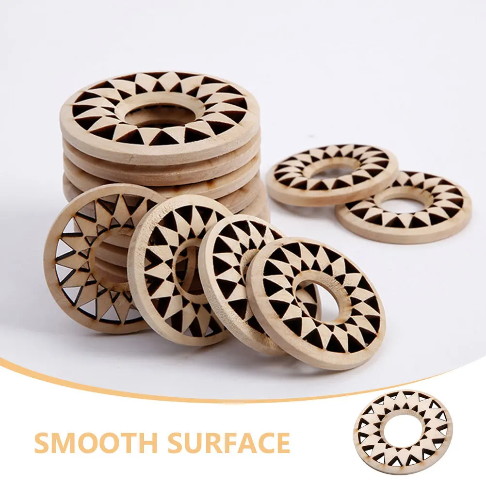 

20pcs Ear Hook Accessories Unfinished Wood Slices Diy Wooden Cutouts For Painting Crafts Bulk Craft Supplies Wooden Shapes