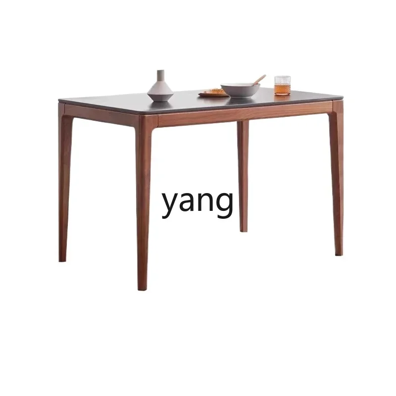 

Lmm solid wood dining table black walnut simple modern slate eating desk