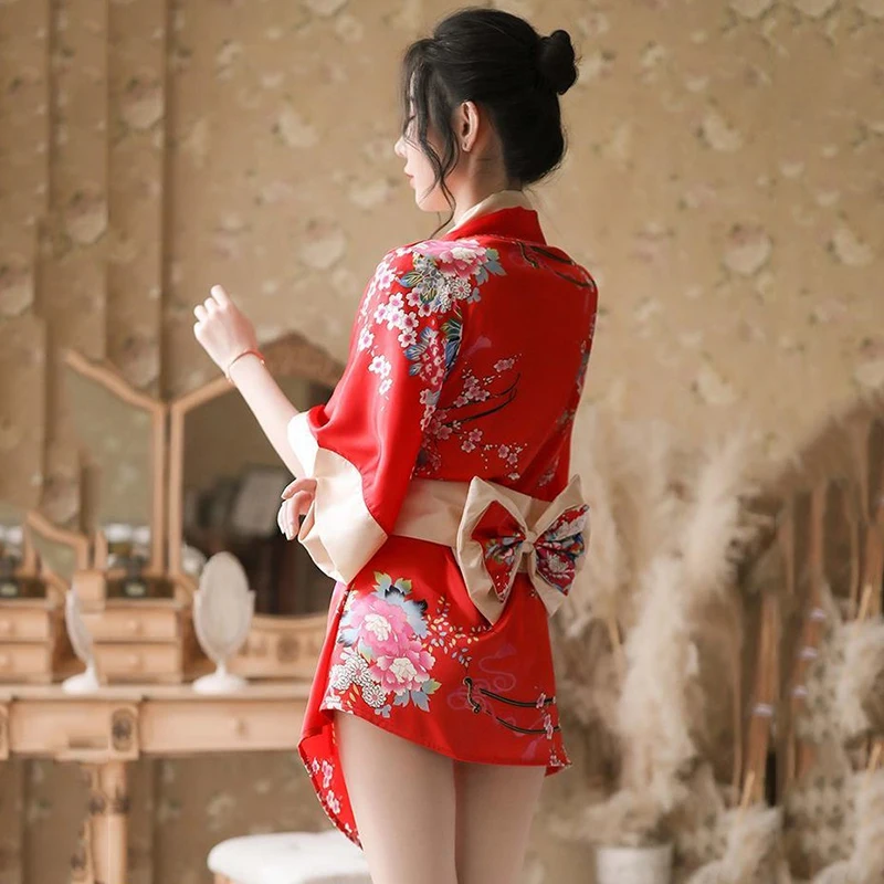 Miglioramento Kimono Geisha Passion Suit pigiama Sexy donna estate autunno vestito tradizionale accappatoio cintura Vintage Kimono