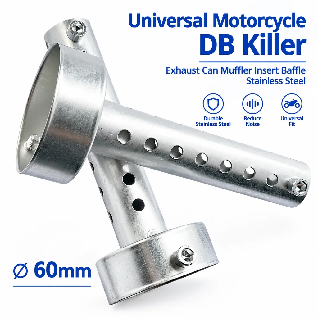 Universal Motorcycle 60mm DB Killer Exhaust Can Muffler Insert Baffle DB Killer Muffler Stainless Steel