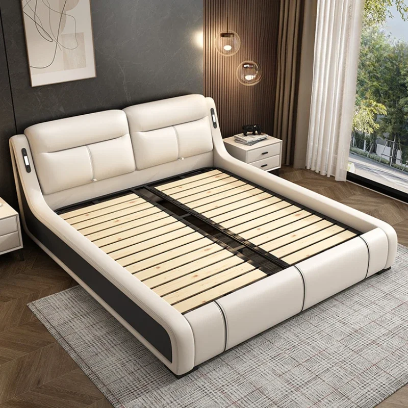 Rainha crianças cama de casal moderna whitr madeira king size quadro cabeceira cama de casal luxo camas móveis matrimoniais para o quarto