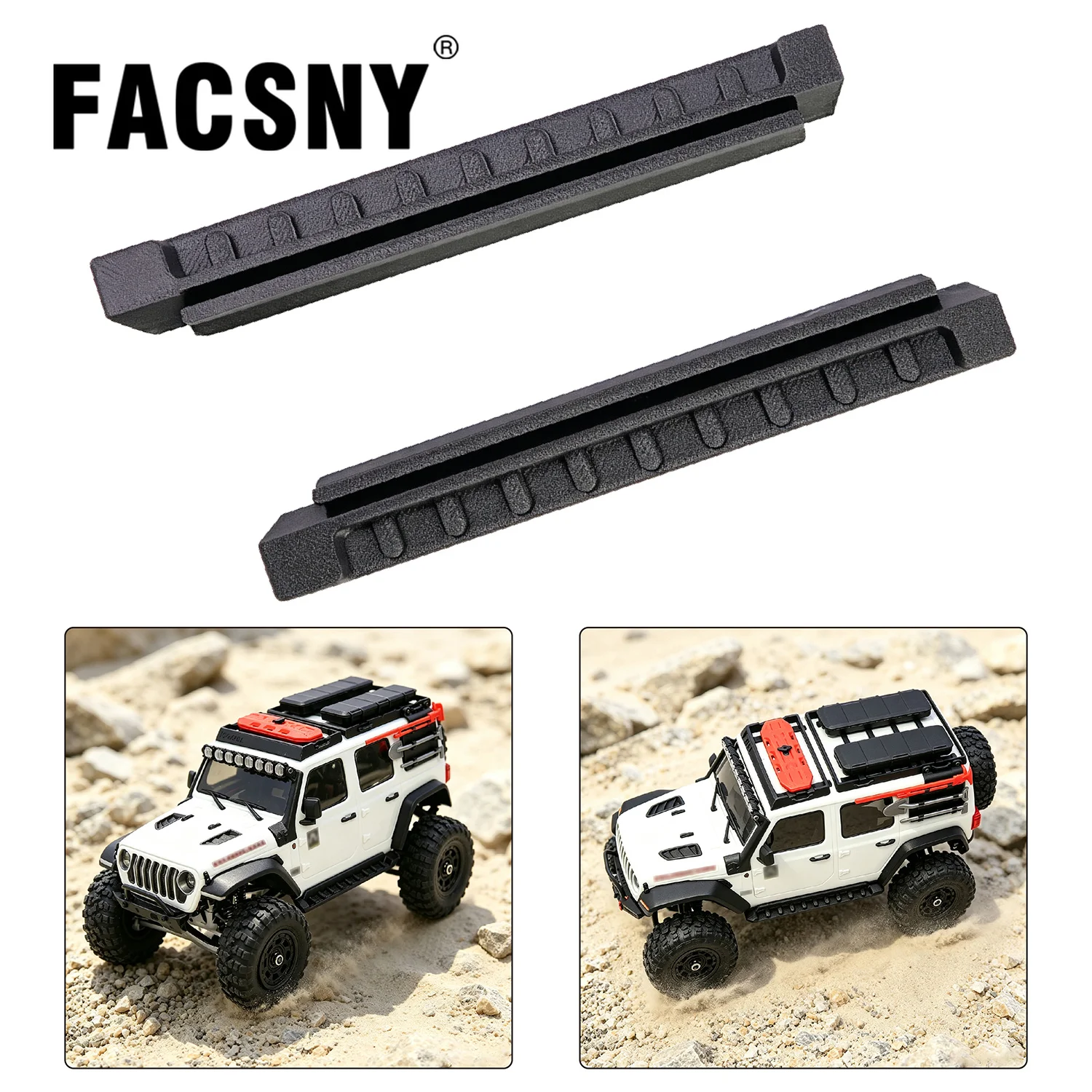 Image of Nylon-Seitenpedal, Seitenplatte, linkes und rechtes Fußpedal für 1/30 Axial SCX30 Jeep Wrangler RC Crawler Upgrade-Teile