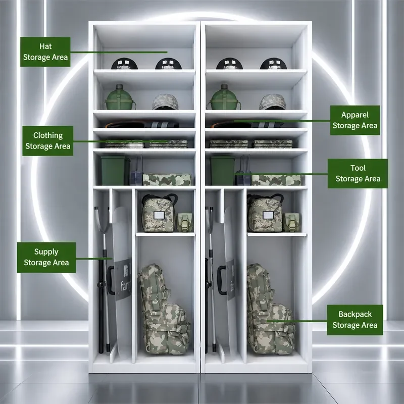Steel Field Equipment Combat Readiness Relief Materials Classification Locker Single Multi Grid Equipment Rack Storage Tool