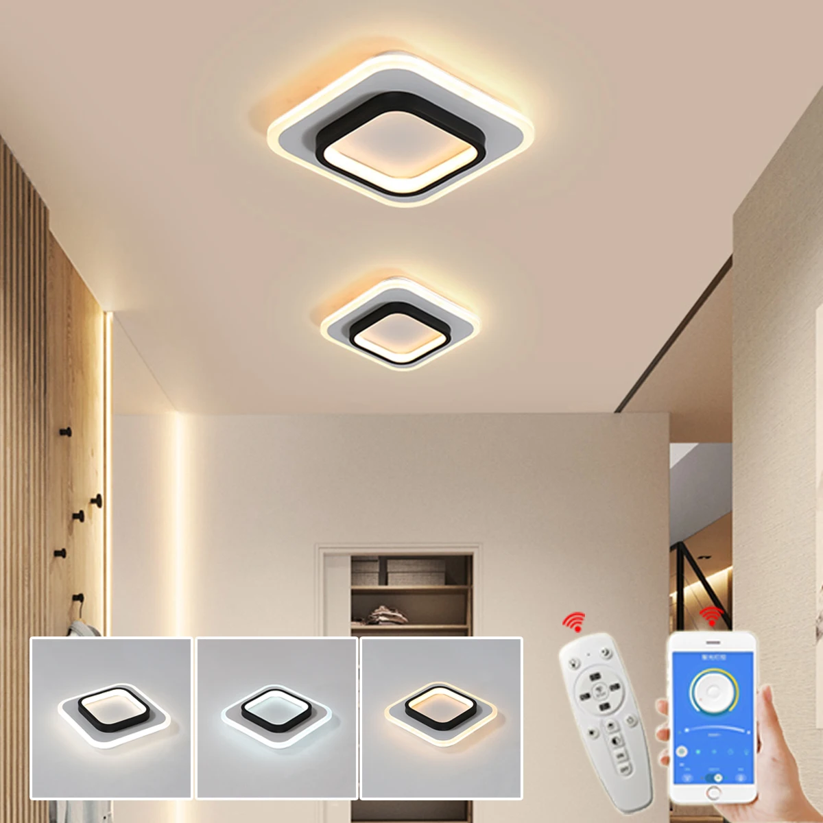 

24cm Modern Led Ceiling Lights Lamp For Corridor Foyer Wall Bed room home decor White+Black Painted Led lighting Ceiling Lamp