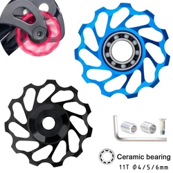 MTB Bike Rear Derailleur Jockey Wheel 11T 13T 17T Ceramic Bearing Pulley Road Bike Guide Roller Idler With Pulley Screw 4/5/6mm