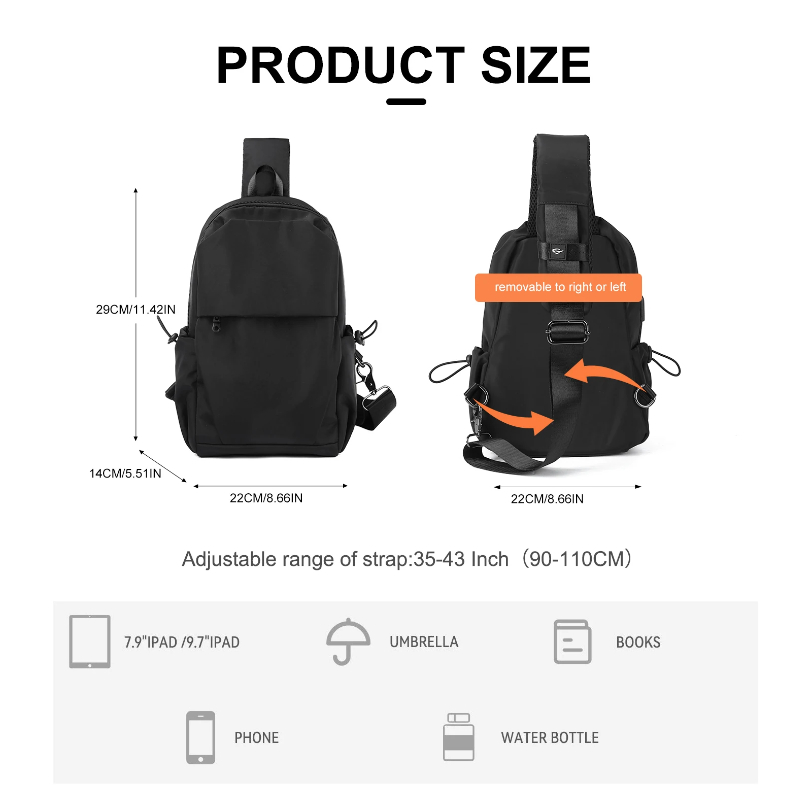 Likros Men Handbag Chest Bag Crossbody Bag Single Strap Sling Bag Korean Sports Shoulder Bags for Cycling Travel Chest Men Bag