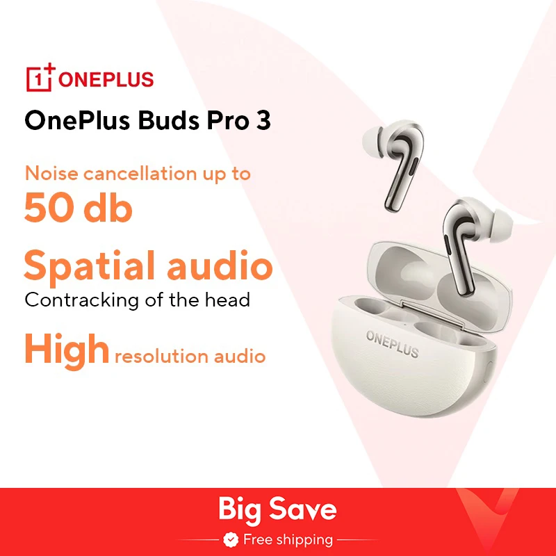 Global Version Oneplus Buds Pro 3 TWS Bluetooth Earphone 50dB Active Noise Canceling 43h Battery Life Bluetooth 5.4 IP55 AAC SBC