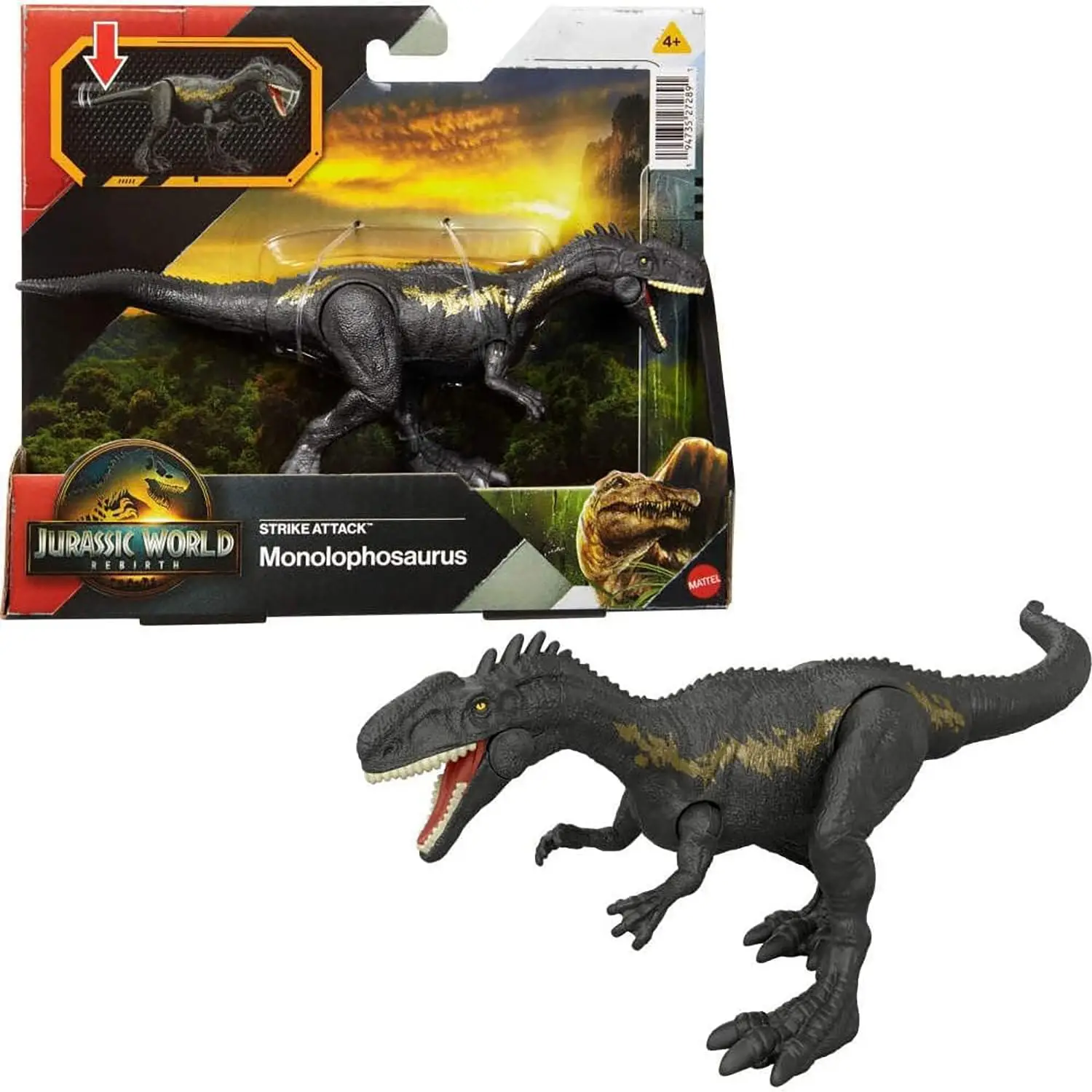 

Jurassic World Rebirth Strike Attack Monolophosaurus Action Figure JCL60