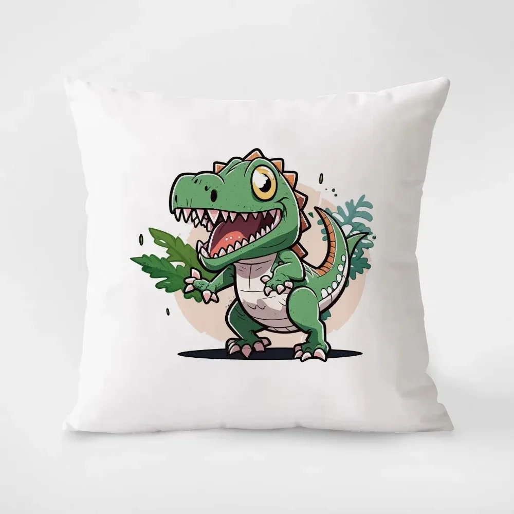 Little Dinosaur Print Cartoon Pillowcase Interior Decoration Office Living Room Home Pillowcase