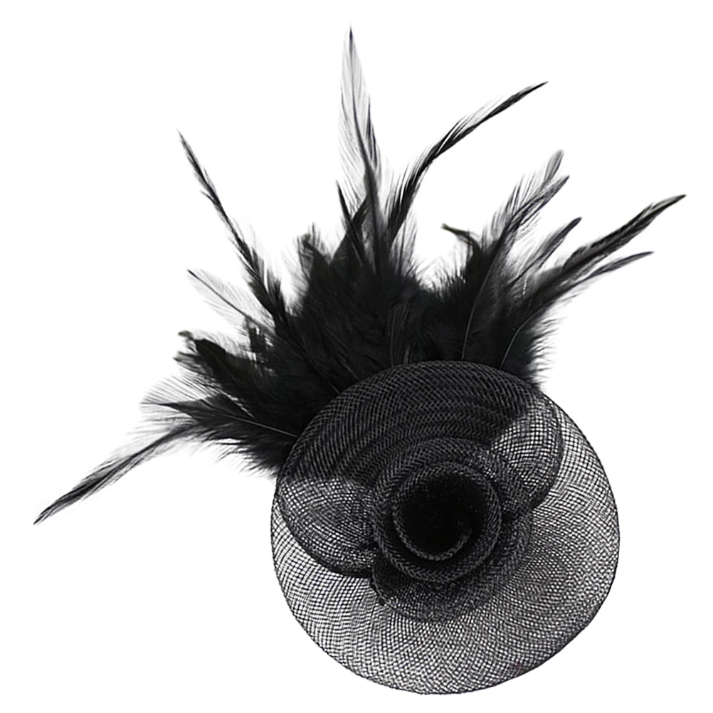 

Elegant Fascinator Hat For Women Wedding Bride Tea Party Headpiece Banquet Bridal Headdress Lightweight Reusable Gauze Plume