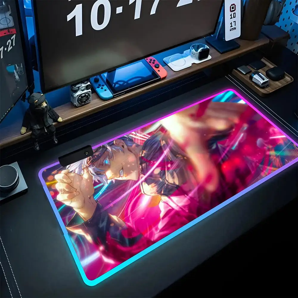 

Jujutsu Kaisen Mouse Pad game RPG 40x90cm Mouse Mat Gaming Mousepads LED Keyboard Mats Luminous Desk Pads Mouse Pad For PC