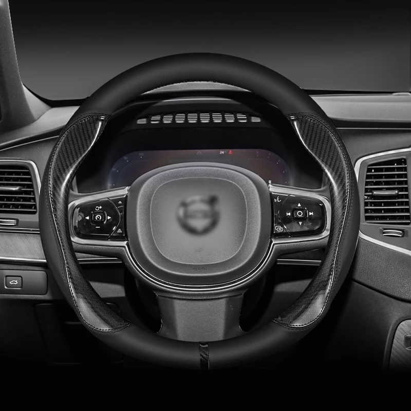 Update Microfiber Leather, Car steering wheel cover, for Volvo XC60 V60 S60 XC70 V40 S90 V90 XC90 2021 2022 2023 2024 Auto Parts