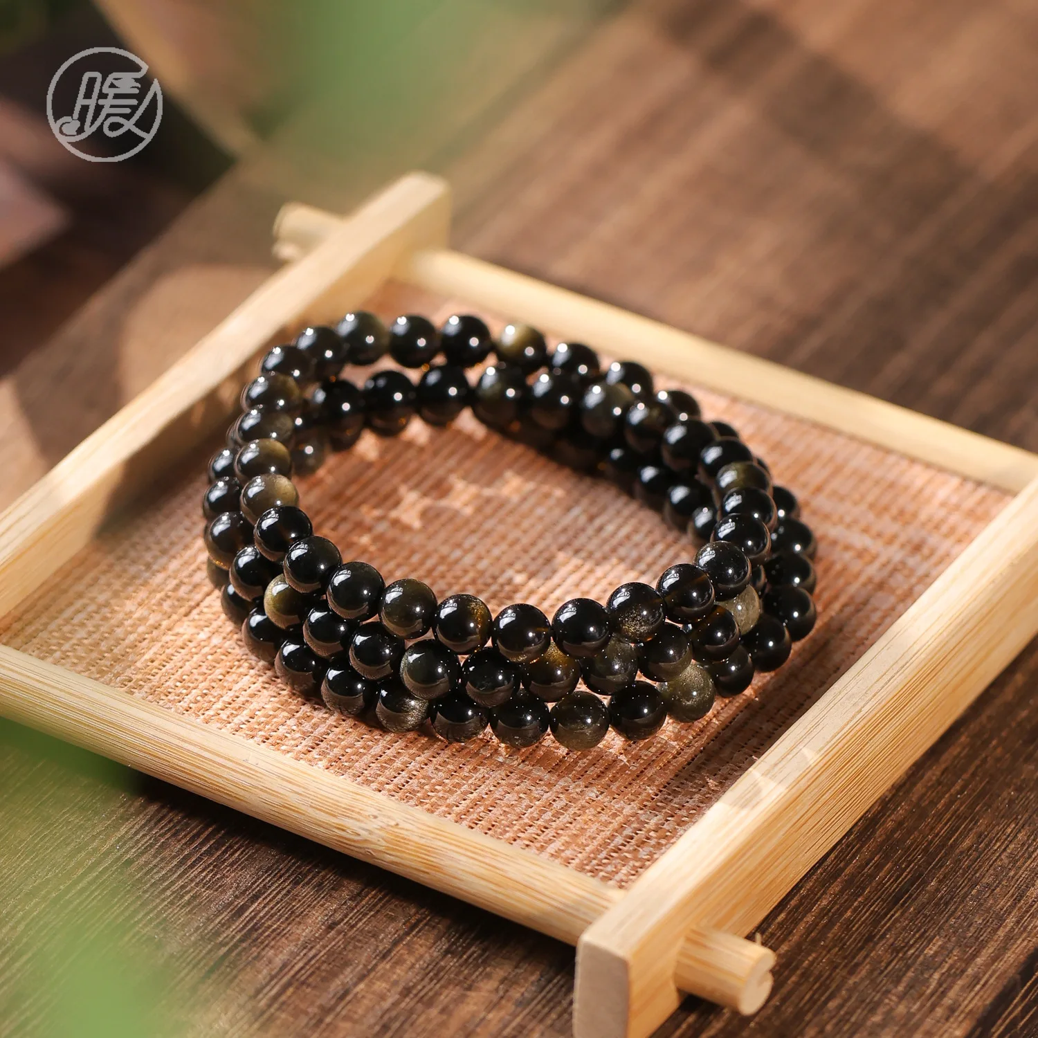 

Браслет из тройного обсидиана, простой круг 6 мм, Z2484, разнообразная отправка один