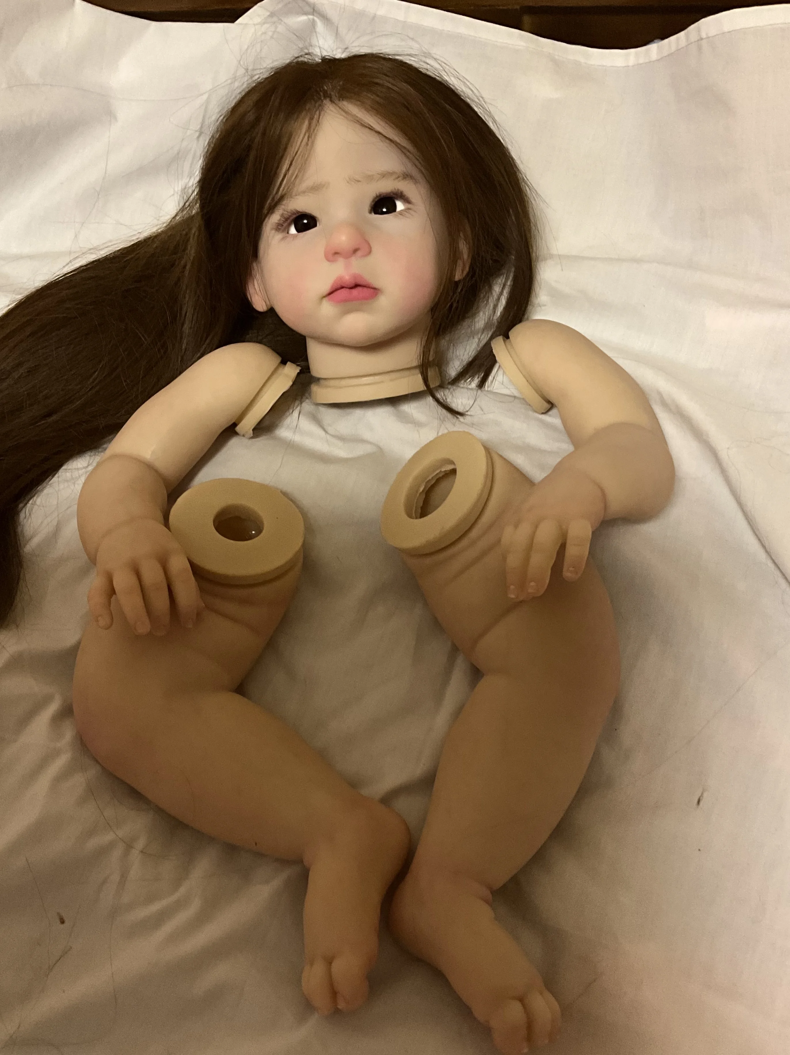 FBBD Best Artist ShanShan Custom Made 28inch Reborn Baby Lily With Hand-Rooted Hair DIY Part With one extra Cloth Body